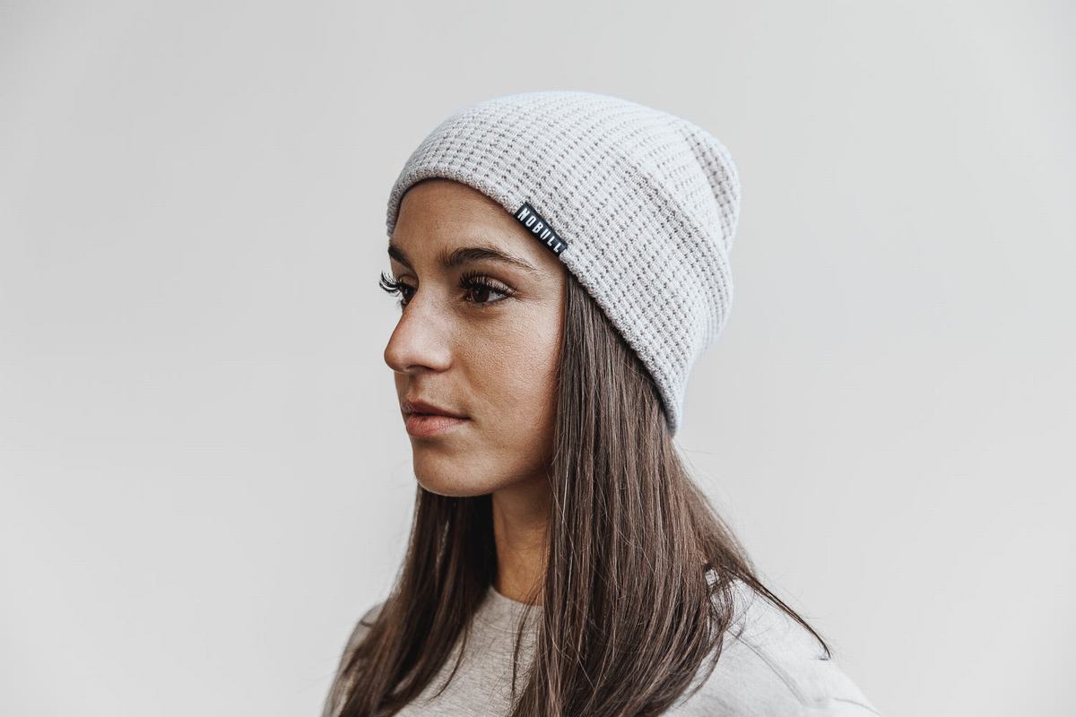 Nobull Waffle Women\'s Beanie Grey | Australia (JI2634)